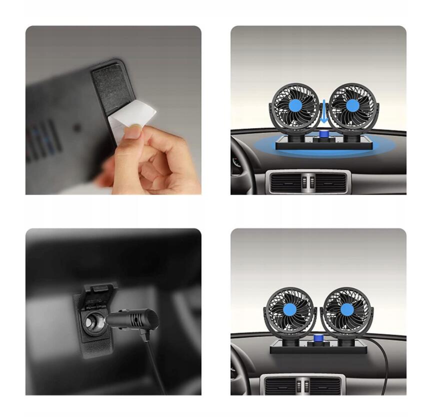 MOCNY WIATRAK WENTYLATOR SAMOCHODOWY 12V- PODWÓJNY Producent inny