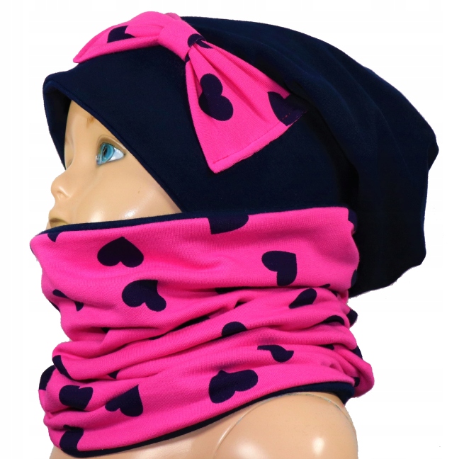 

Czapka i Komin Dla Dziewczynki Dwuwarstwowy 44-54