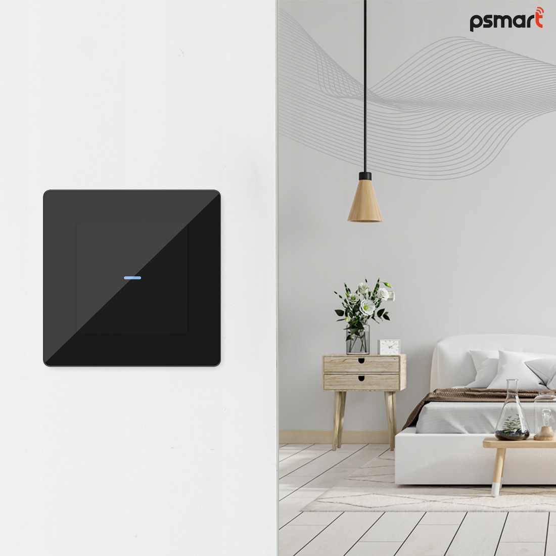 PSMART Inteligentny Przełącznik do światła 1 obwód szkło C RM ZigBee TUYA Seria 1 obwód szkło C RM ZigBee TUYA