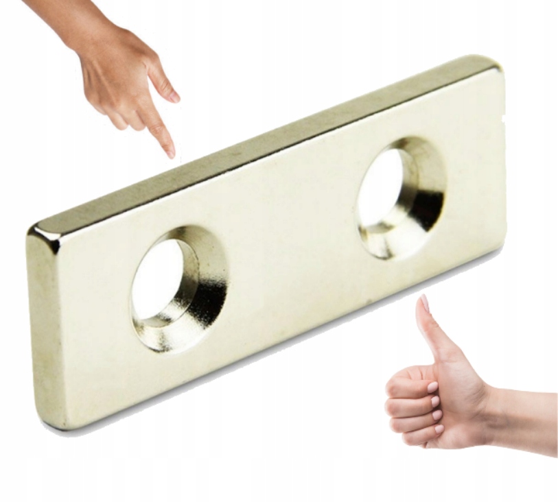 

Mocny magnes 40x10x5 mm pod wkręt z neodymowy