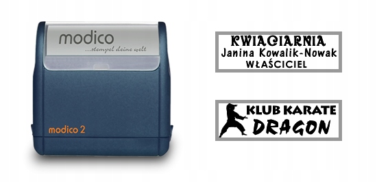 PIECZĄTKA ECO MODICO 6 - CZERWONA OBUDOWA Kształt Prostokątna