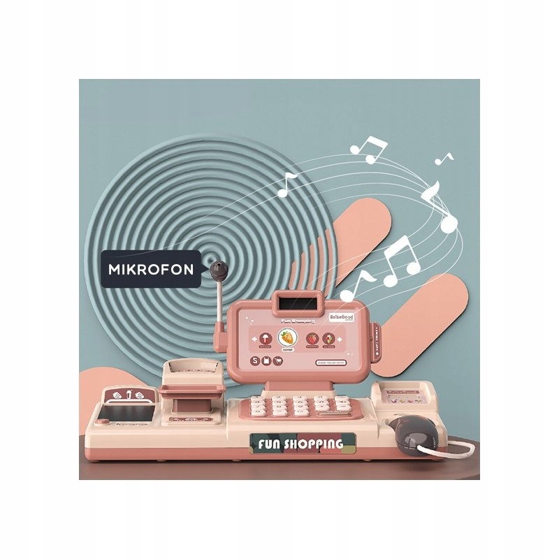 KASA FISKALNA SKLEPOWA SKANER KOSZYK DUŻY ZESTAW KALKULATOR TAŚMA WOOPIE Minimalny wiek dziecka 3