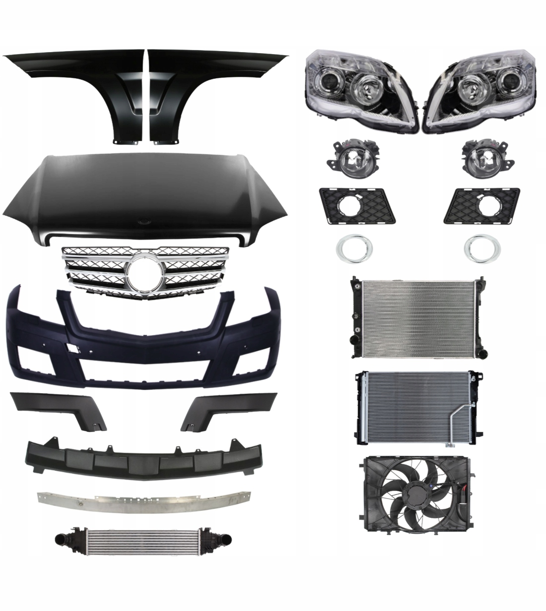 Mercedes GLK X204 Вимкнено Дорога 08-12 КАПОТ ФАРИ БАЛКА