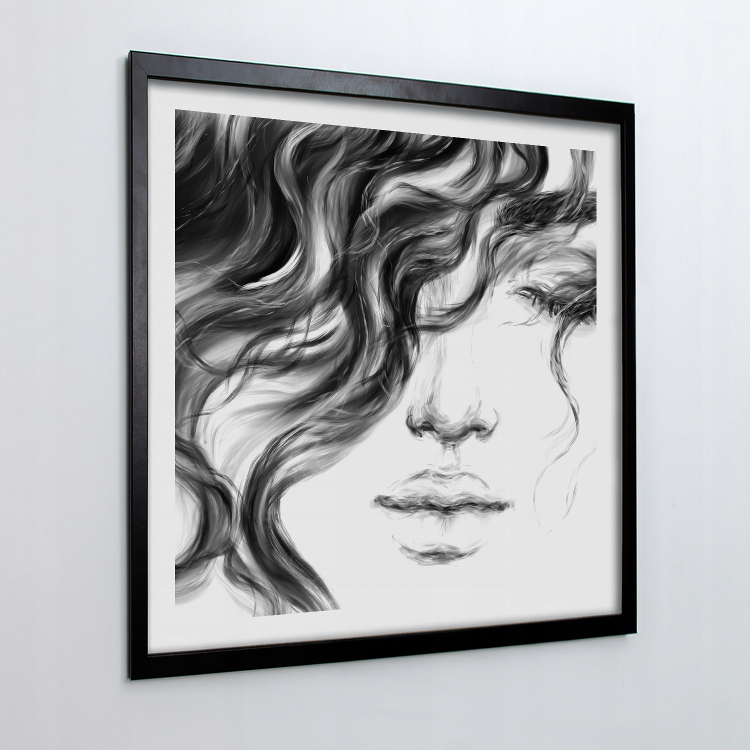 Fotoobraz na zeď Tvář žena vlasy 50x50 cm