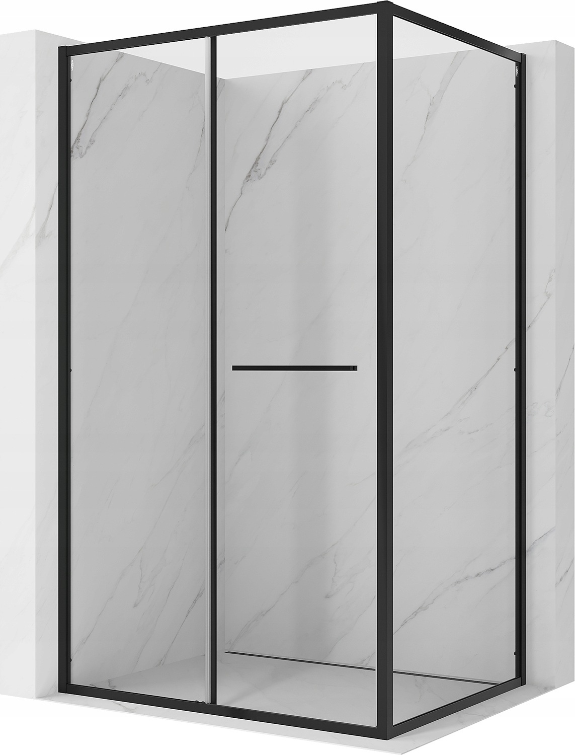 Mexen Linea kabina prysznicowa rozsuwana 85 x 90 cm, transparent, czarna