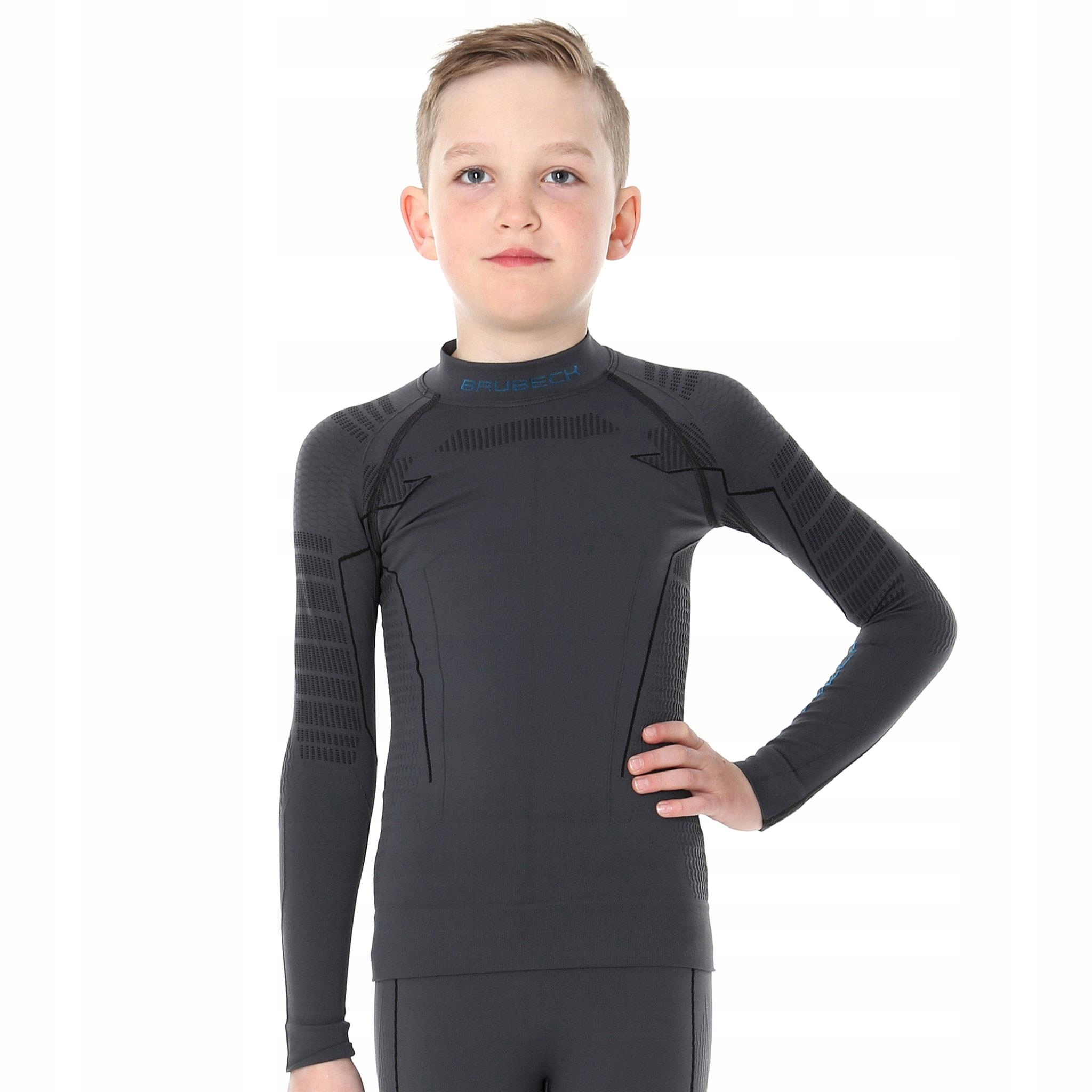 Bluza chłopięca Brubeck Thermo junior LS13640 grafitowa 152/158