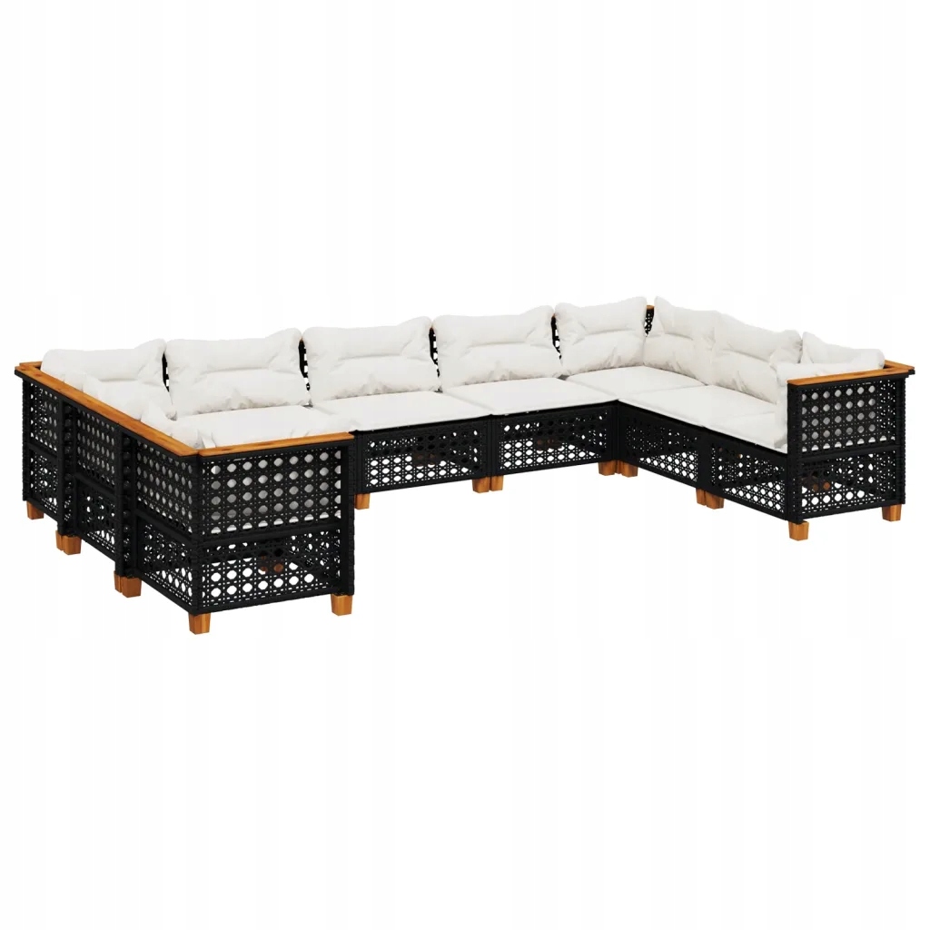 Set zahradního nábytku VidaXL technorattan vidaXL černý 9 el.