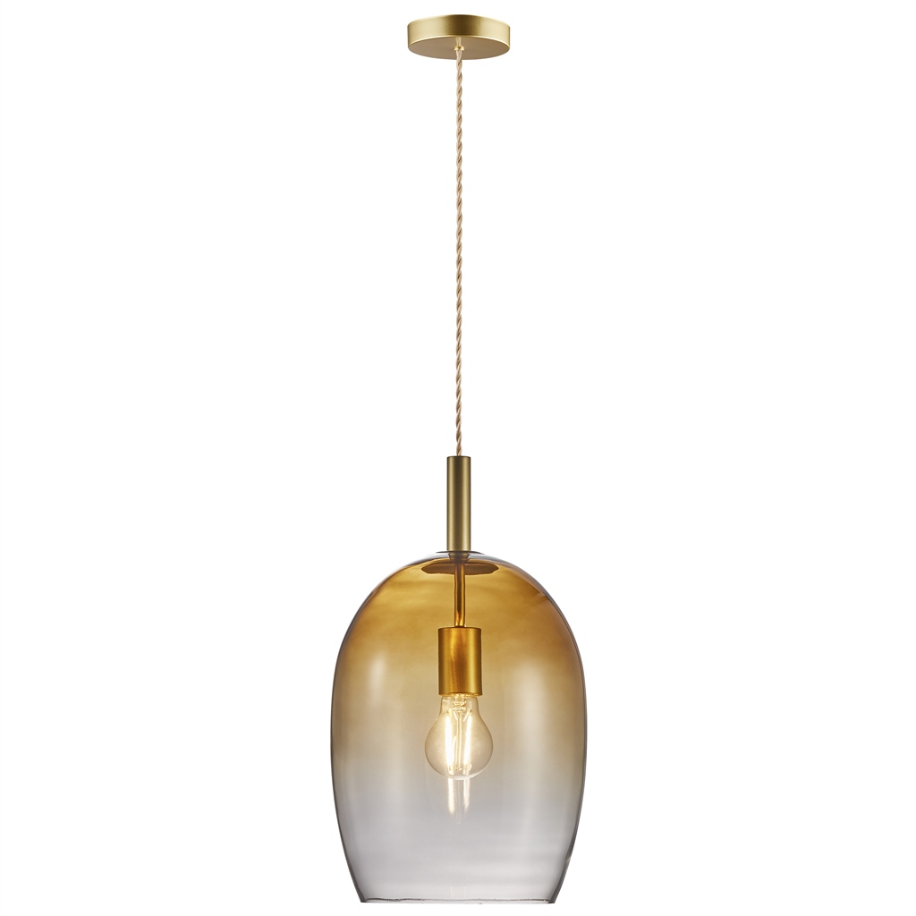 Závesná lampa Uma 23 1x40W/E27 sklo amber metal IP20 Nordlux
