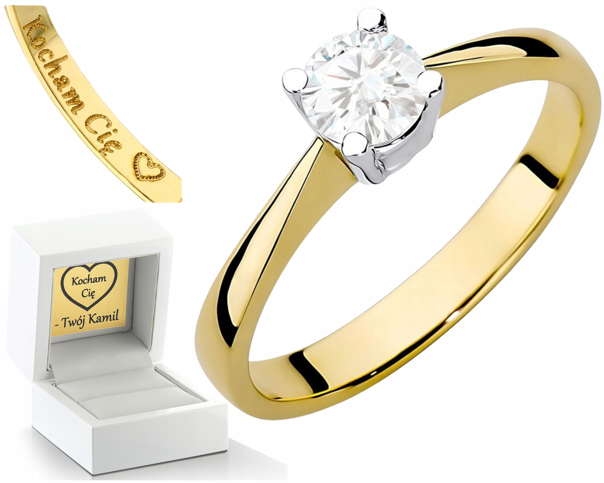 Zlatý Prstýnek Laboratorní Briliant Zásnubní Drť 585