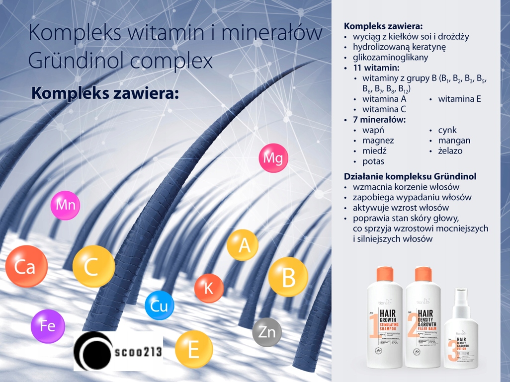 tianDe PEPTYDOWO-WITAM. STYMULANT WZROSTU WŁOSÓW Kolor mikrowłókien inny