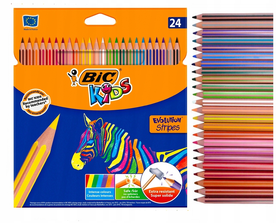 

Kredki szkolne niełamliwe 24 Bic Evolution