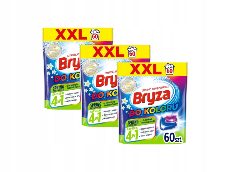 Kapsułki do prania Bryza 4 w 1 Spring Freshness do koloru 3 x 60 szt.