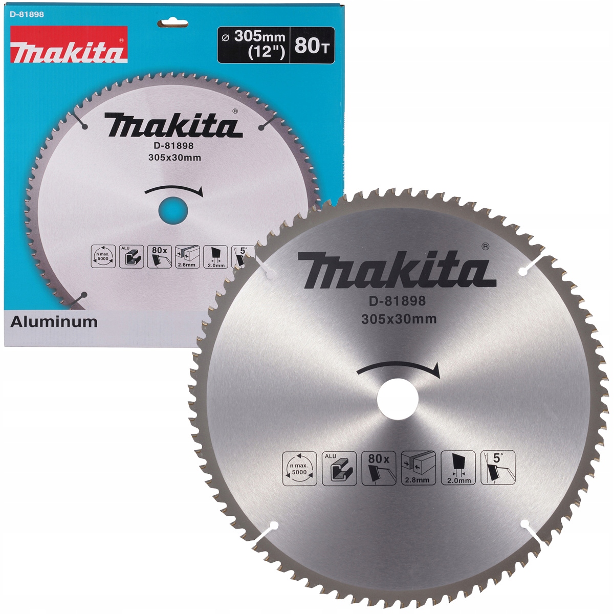 Makita Tarcza tnąca do aluminium 305x30 mm 80Z z redukcją 25,4 D-81898