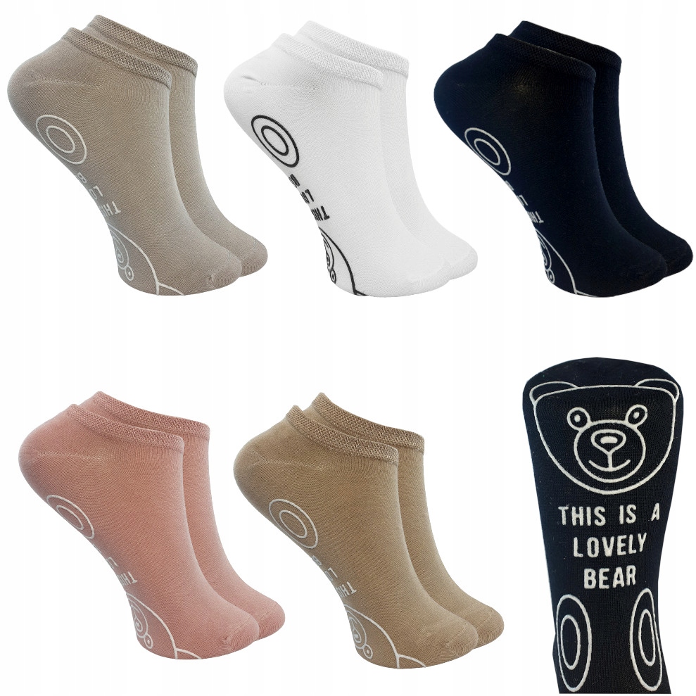 

5xABS Socks Stopki Krótkie Skarpety Damskie Bambus