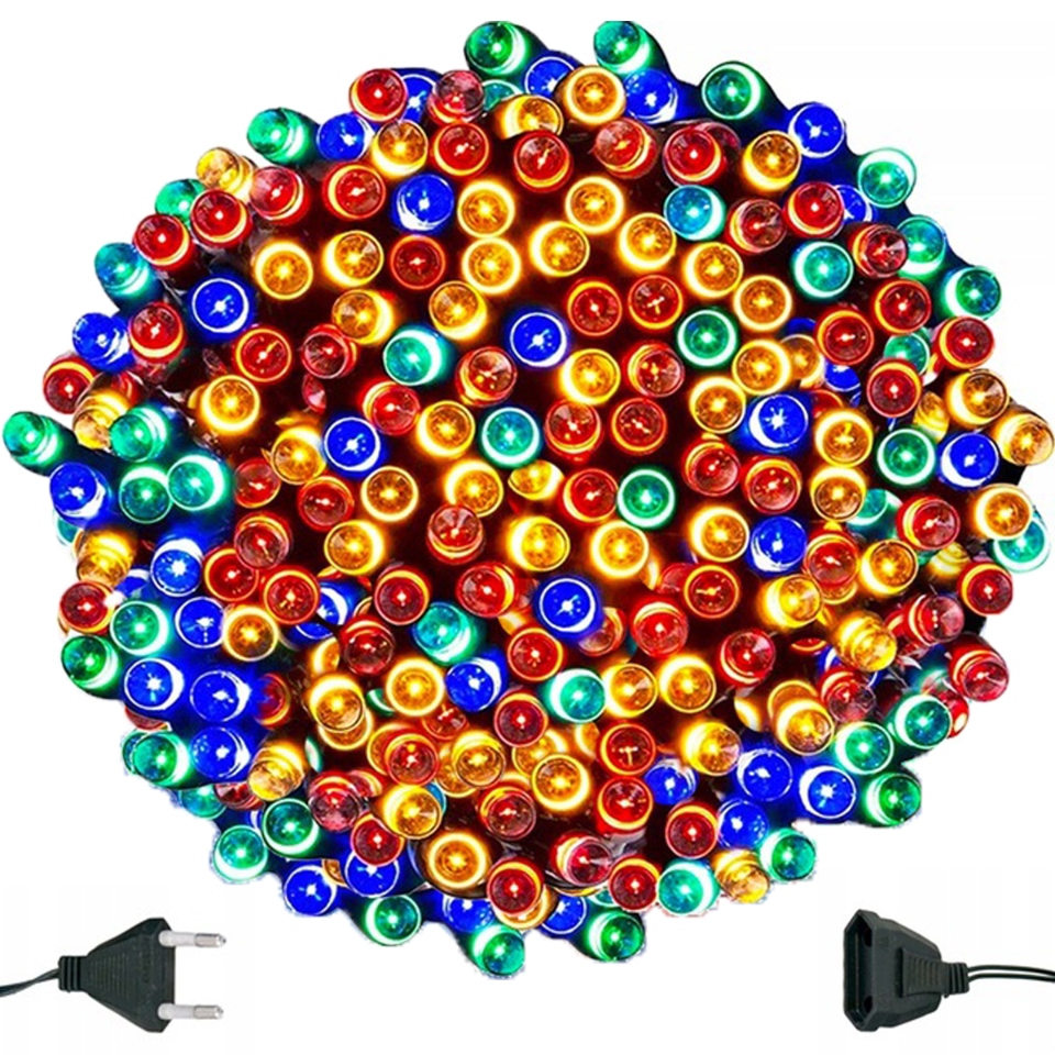 MOCNE LAMPKI CHOINKOWE ŚWIĄTECZNE 500 LED IP44 DŁUGIE WEWNĘTRZNE ZEWNĘTRZNE