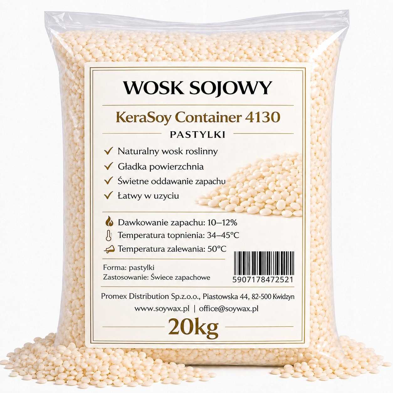 Sójový vosk KeraSoy Container 4130 pastilky 20 kg
