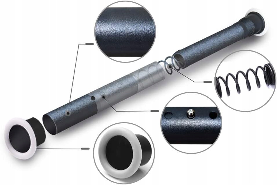 DRĄŻEK KARNISZ ROZPOROWY PRYSZNICOWY TELESKOPOWY 310-360 cm CZARNY Długość 310-360 cm