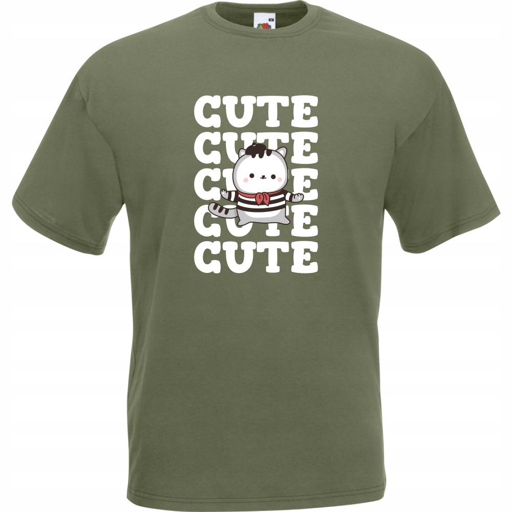 

Koszulka cute kot kotek kociara M oliwkowa