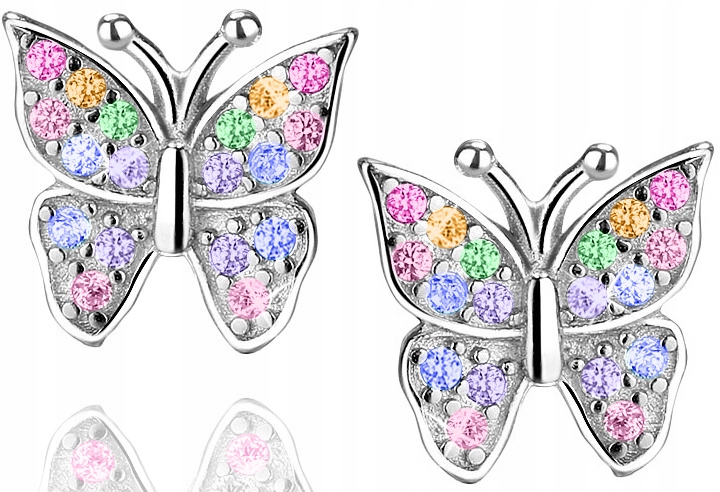 

Kolczyki Srebrne Motylki Wkrętki Dla Dziewczynki