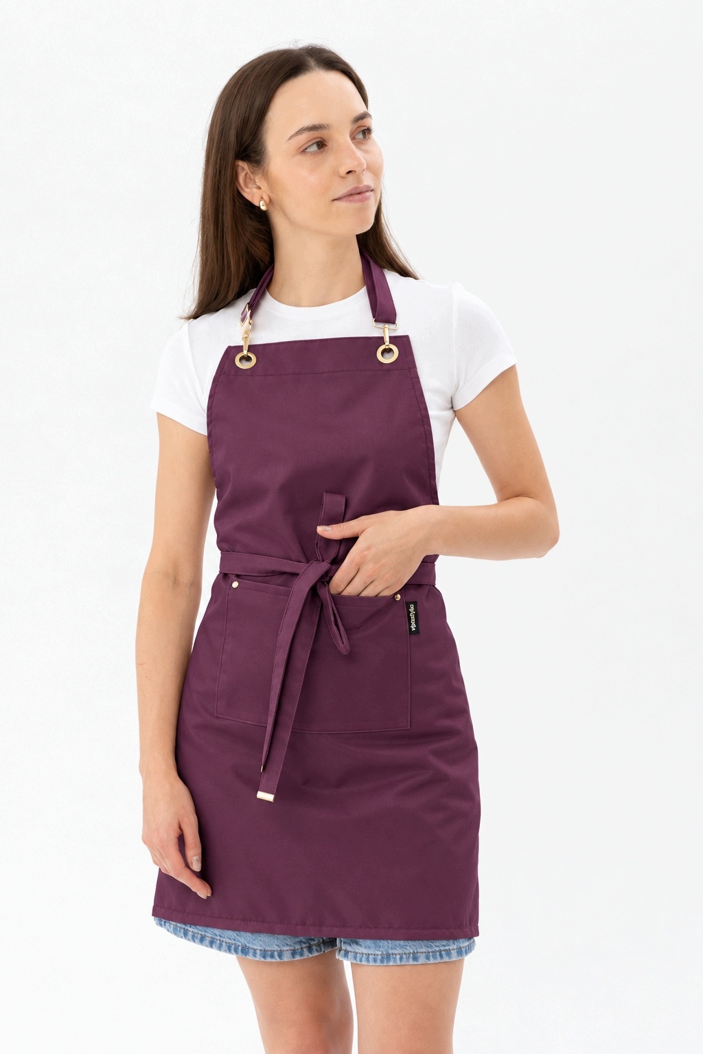 Zástěra Kadeřnická kosmetická zástěra Salon Beauty Burgundská Švestka Fialová
