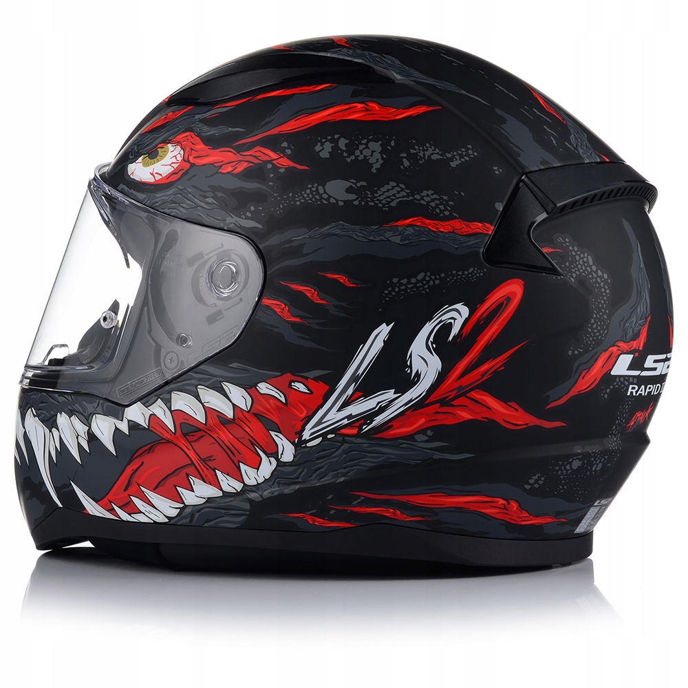 KASK MOTOCYKLOWY LS2 FF353 RAPID II KAIJU MATOWY SYSTEM PINLOCK ECER 22.06 Kolor biały czarny czerwony