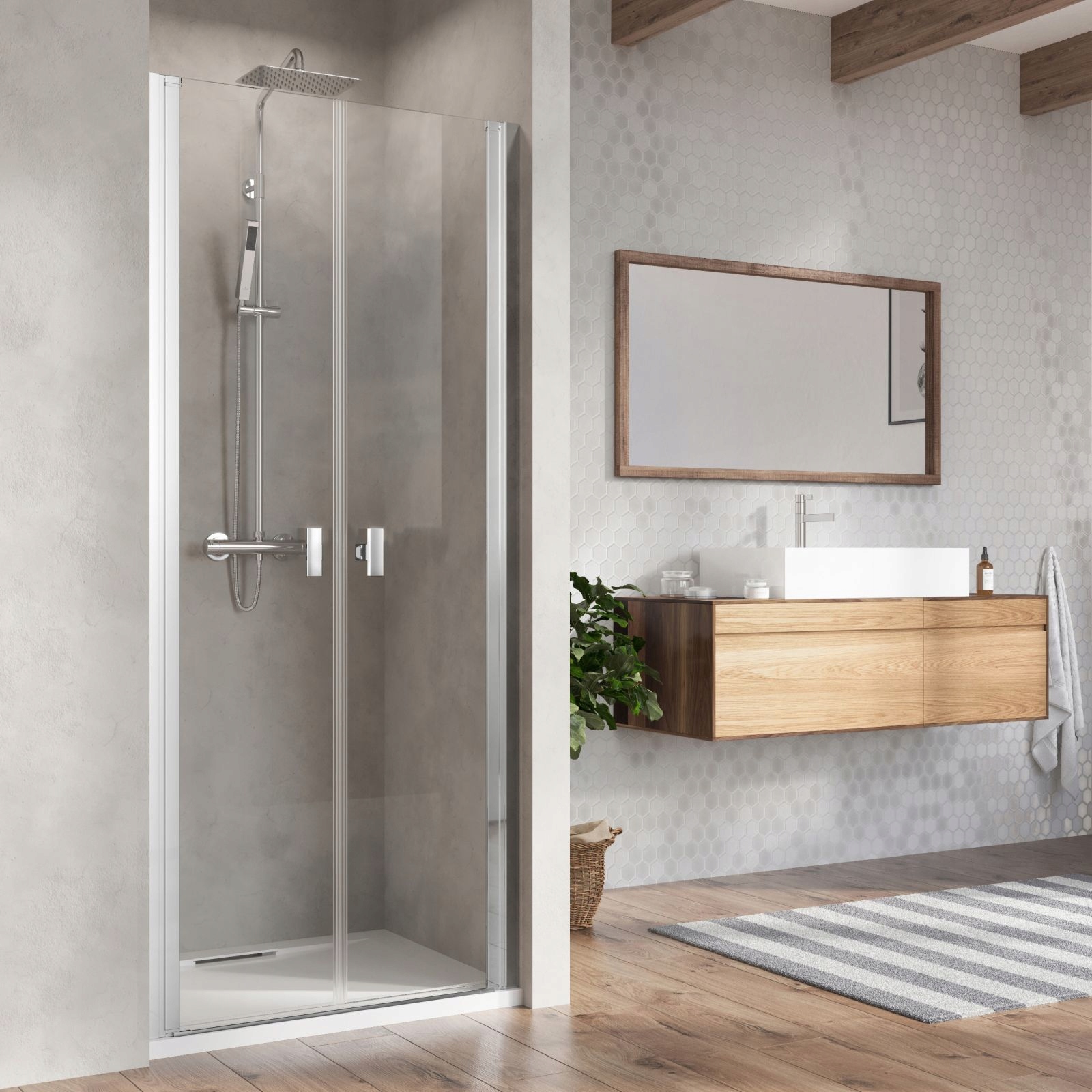 Drzwi prysznicowe RADAWAY Nes 8 DWD I 90 cm czyste Rodzaj drzwi do wnęki