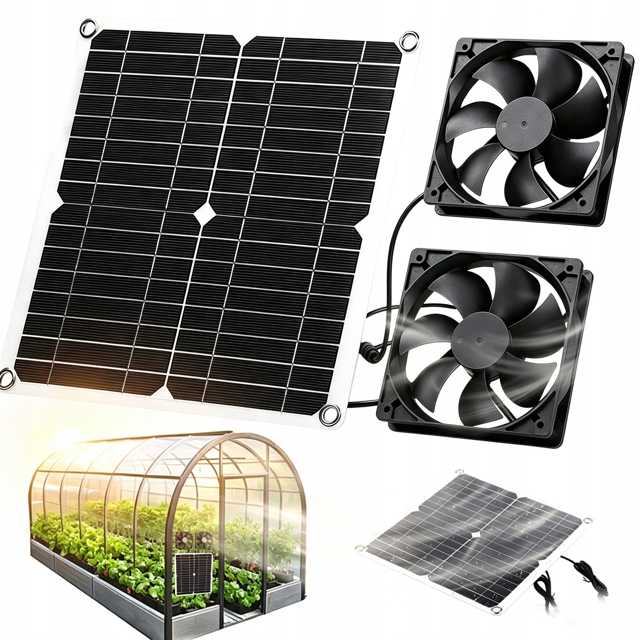 Wentylator Solarny Zewnętrzny 12W Przenośny Wentylator Solarny Bez Zapachów