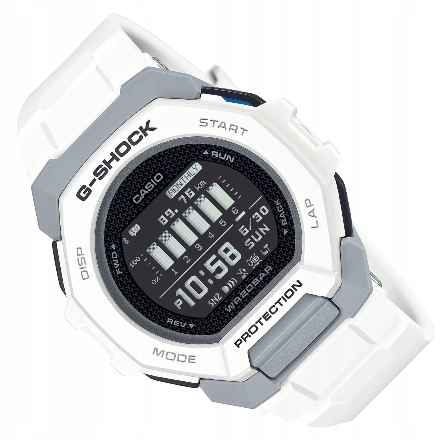Bílé Odolné Hodinky Casio G-shock S Krokoměrem GBD-300-7ER Wr 200 M