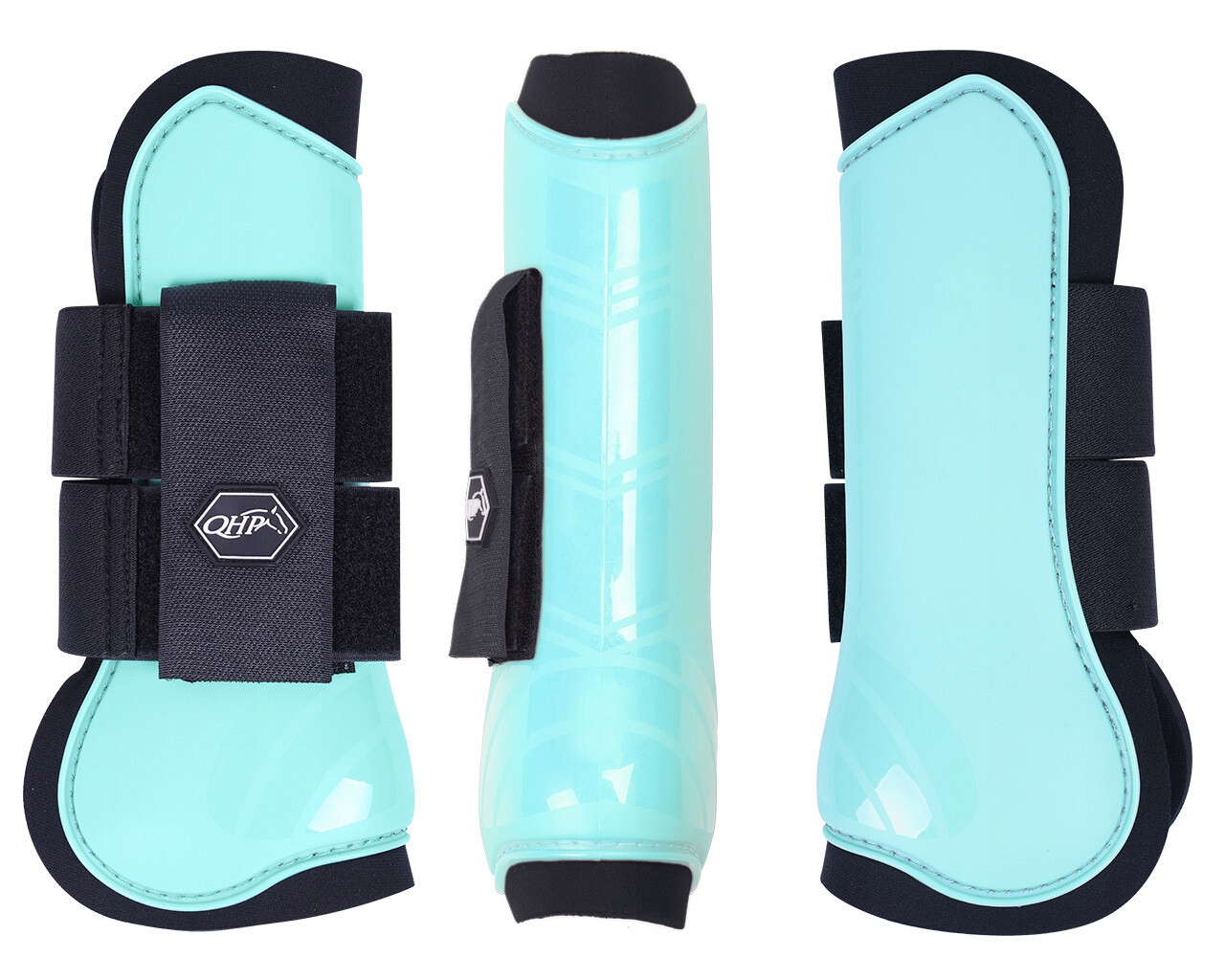 Ochranné chrániče pro poníka Qhp TendonBoots přední na suchý zip, mátové, Shetty