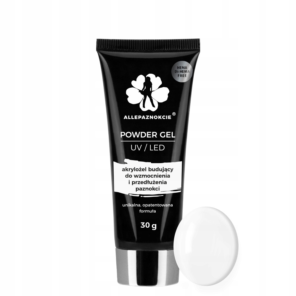 Powder Gel Akrylożel Powder Przedłużanie Paznokci żel White 30ml Nr 02