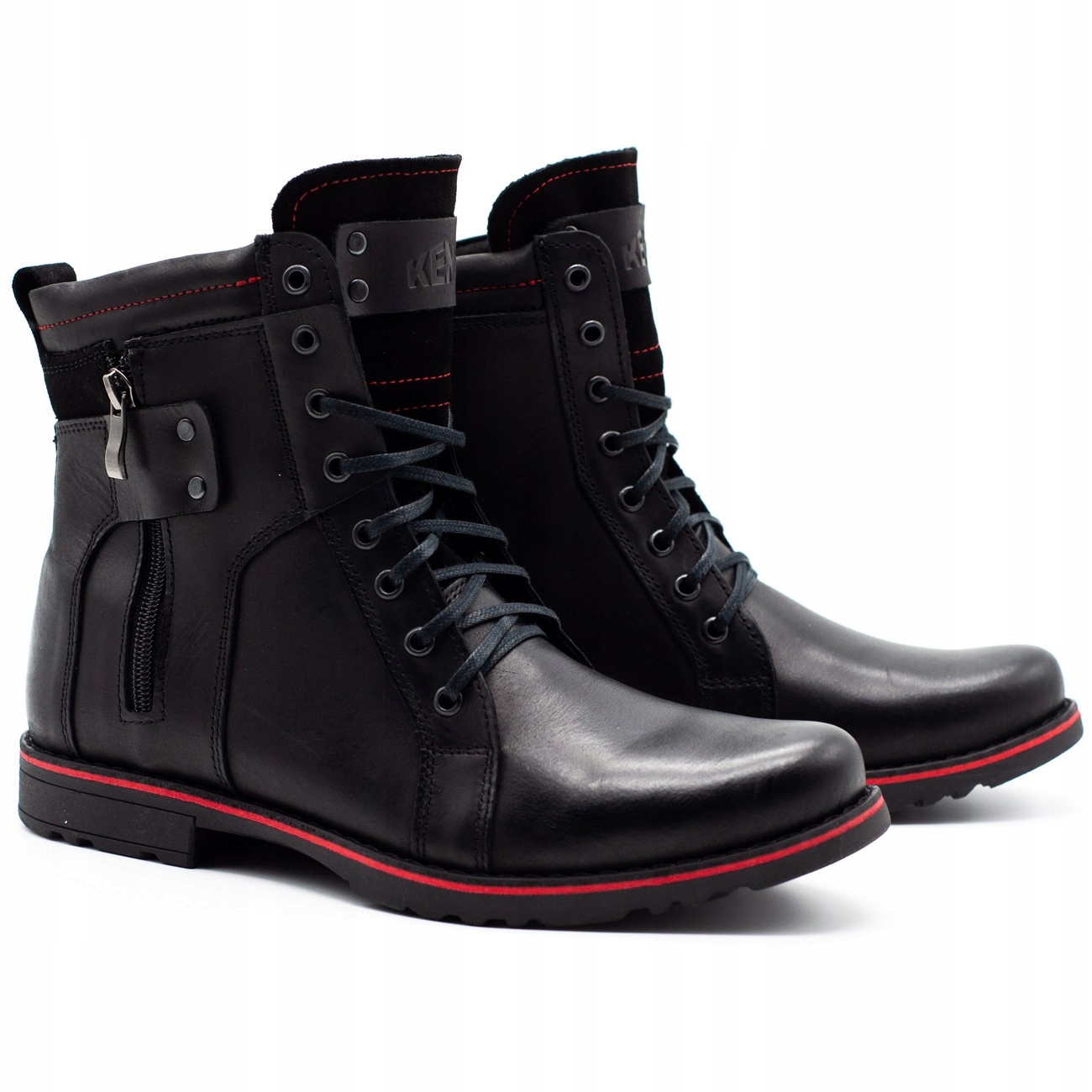 

Buty Męskie Sztyblety Zimowe Skóra Czarny 237 41