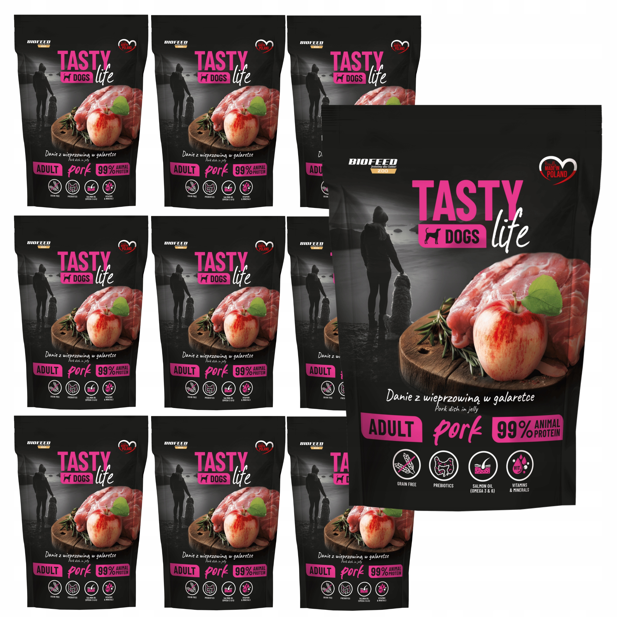 Krmivo pro psy Biofeed Tasty Life Adult Vepřové želé 10 x 500 g