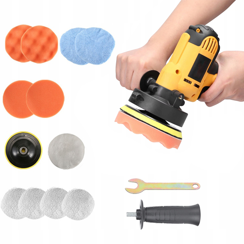 SAMOCHODOWA POLERKA 600-3700 OBR/MIN Z PROFESJONALNYMI GĄBKAMI