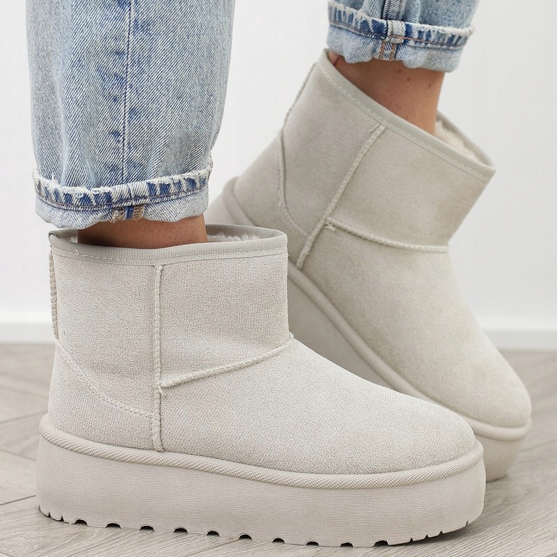 Beżowe botki śniegowce damskie platforma mukluki B-11 r.39 Marka bez marki