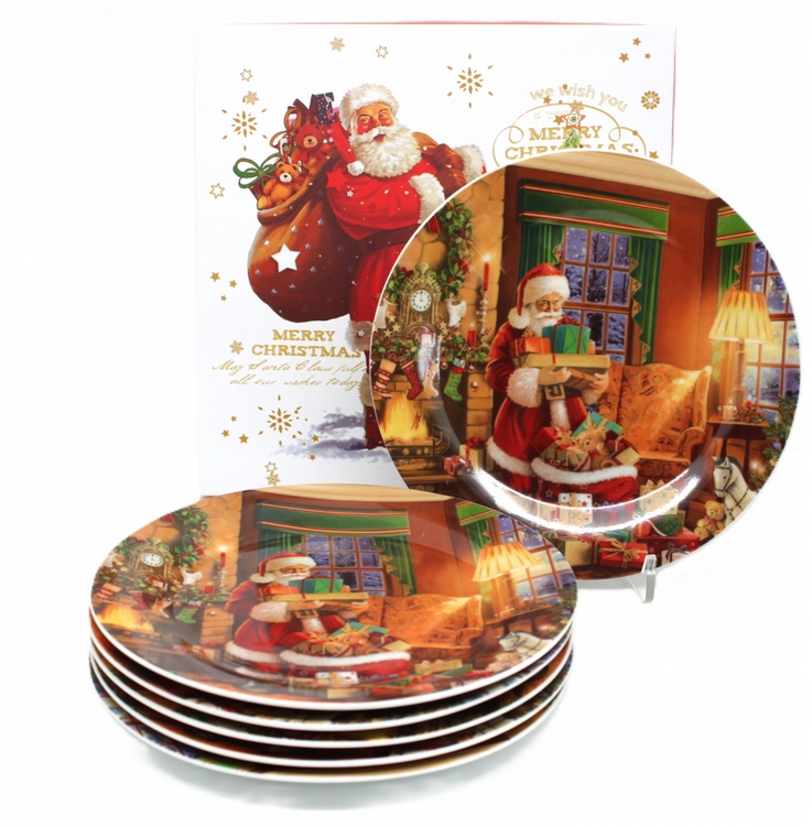 6 x tanierik dezertný Vianočný Vianoce Mikuláš taniere