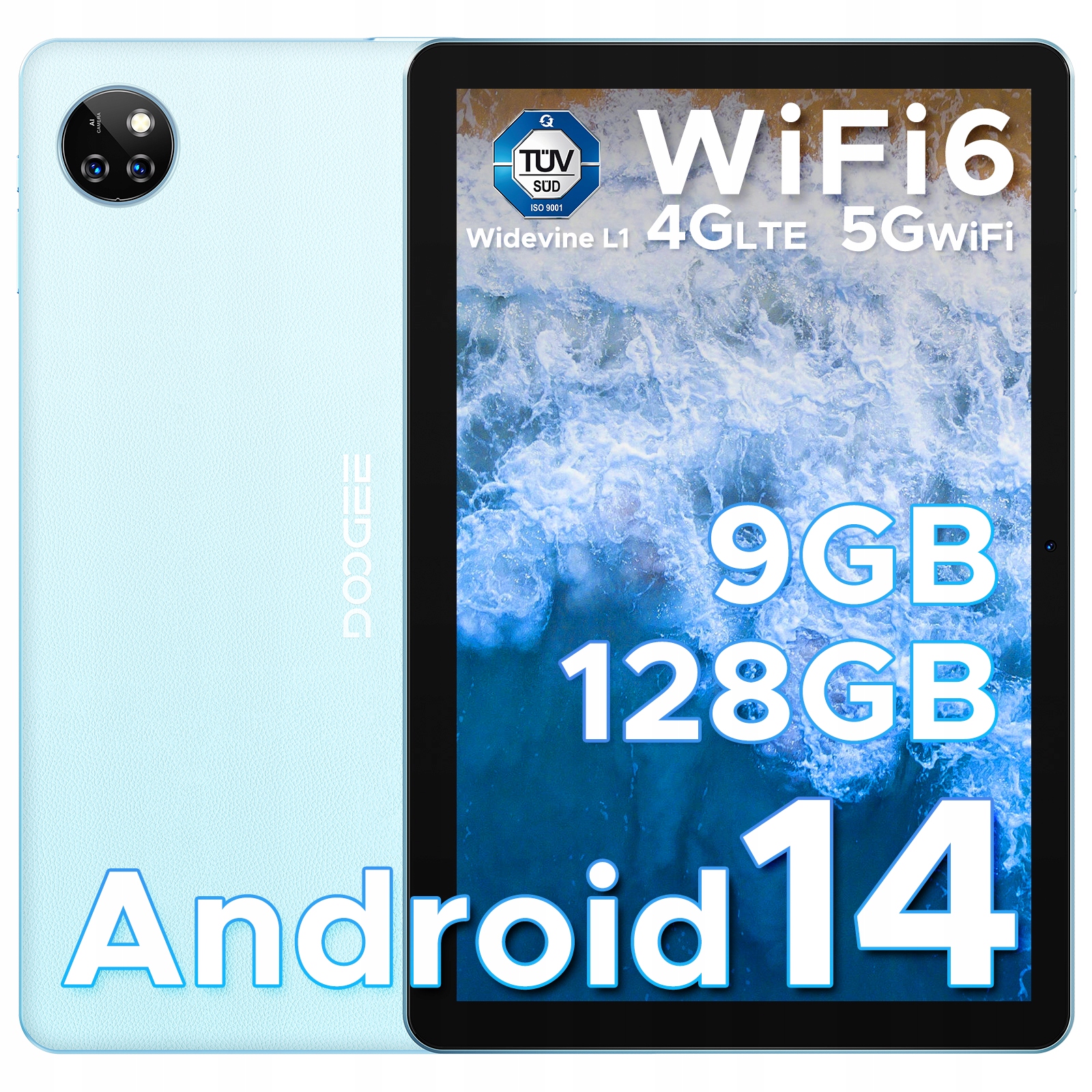 Tablet Doogee T10W Android 14 8000mAh 10,1" 9GB/128GB Wifi Sim