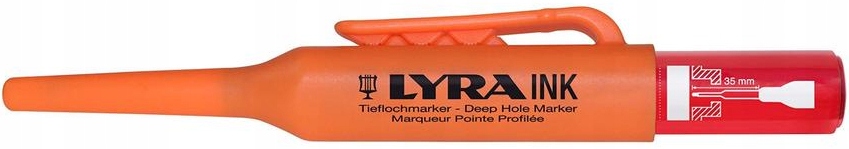 Marker znacznik do głębokich otworów LYRA czerwony Marka Lyra