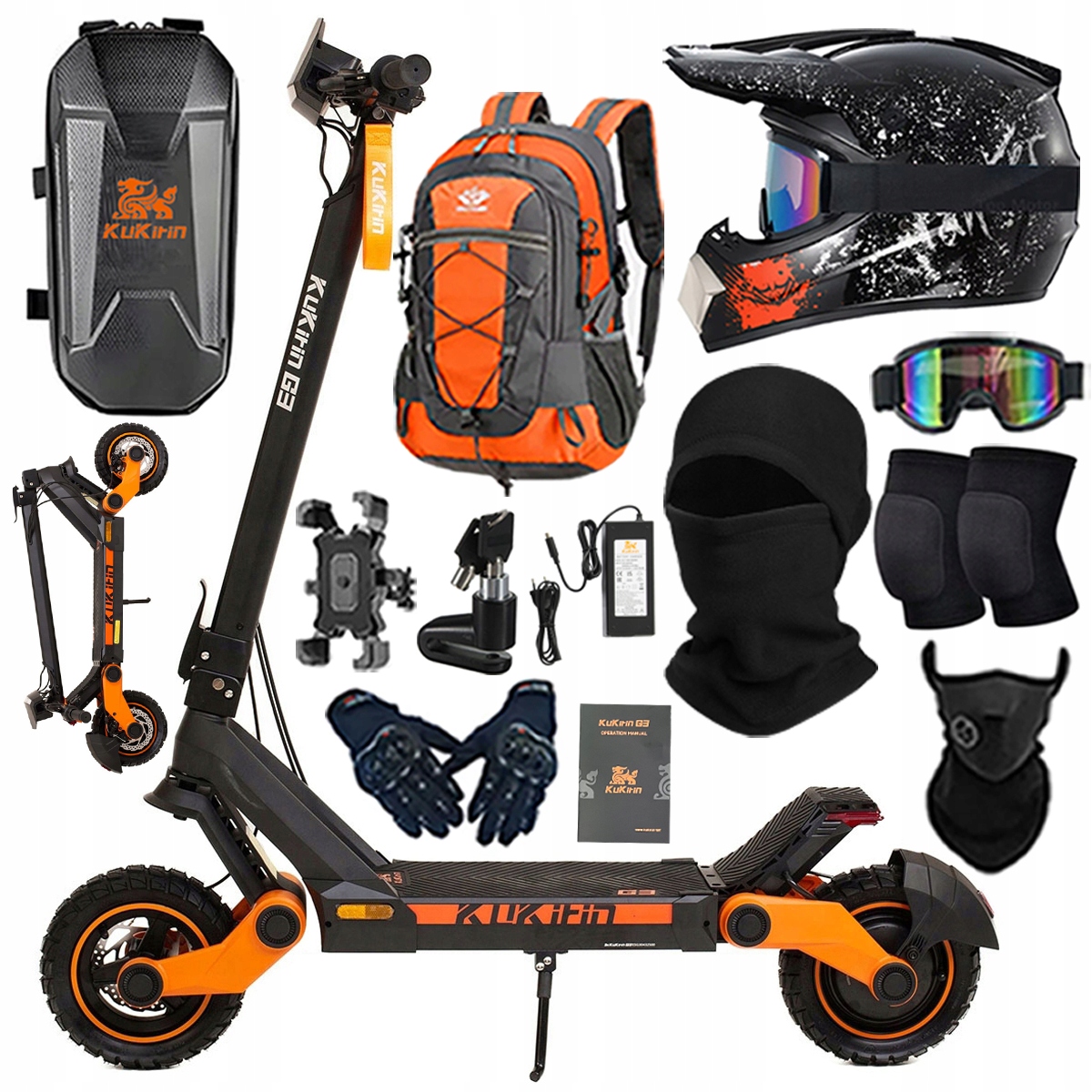 KuKirin G3 Składany Pojazd elektryczny dla dorosłyc 1200W 50km/h PL+Prezent