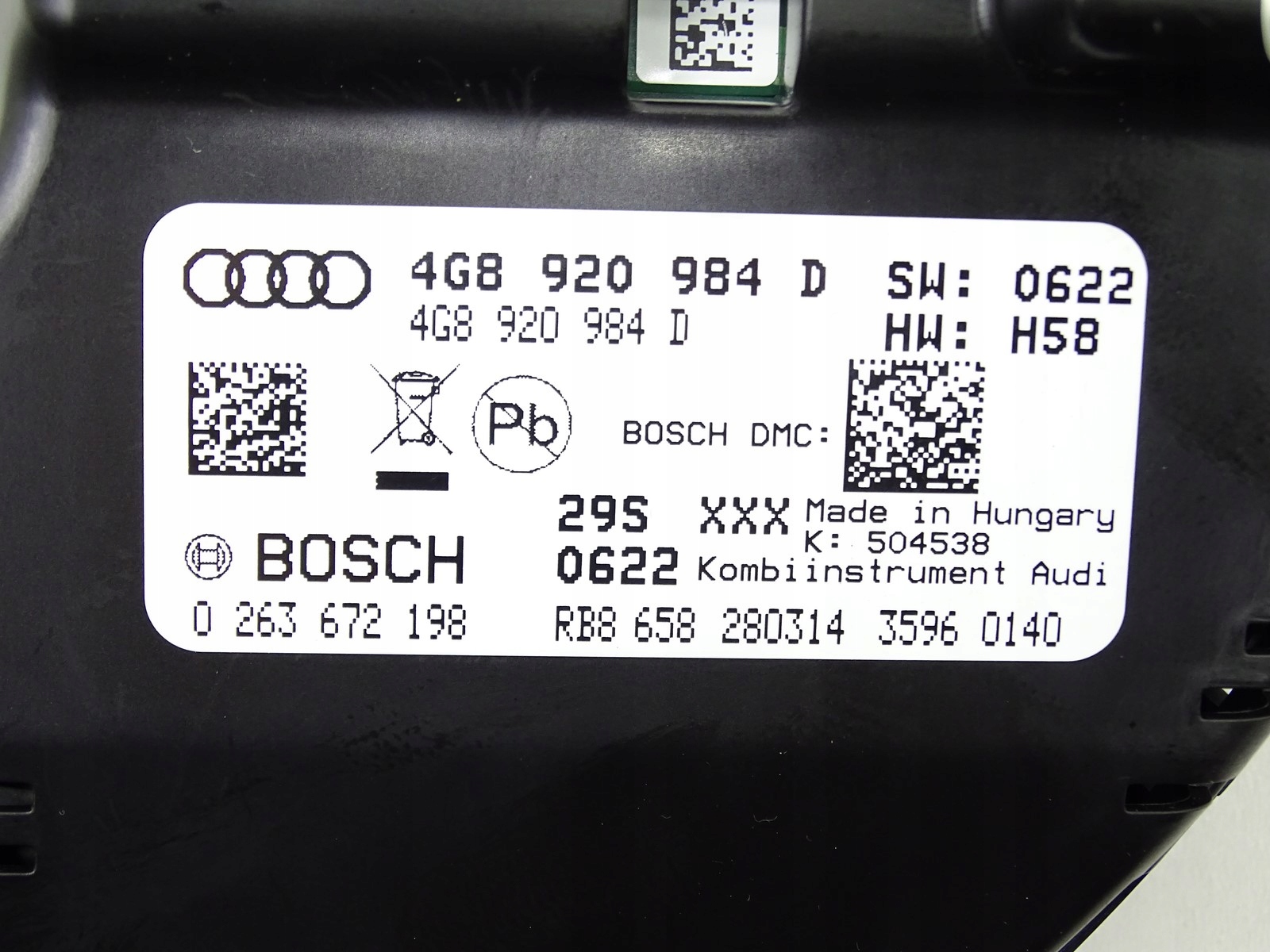 dials dials CLUSTER GAUGES AUDI RS7 4G 4.0 TFSI 4G8920984D