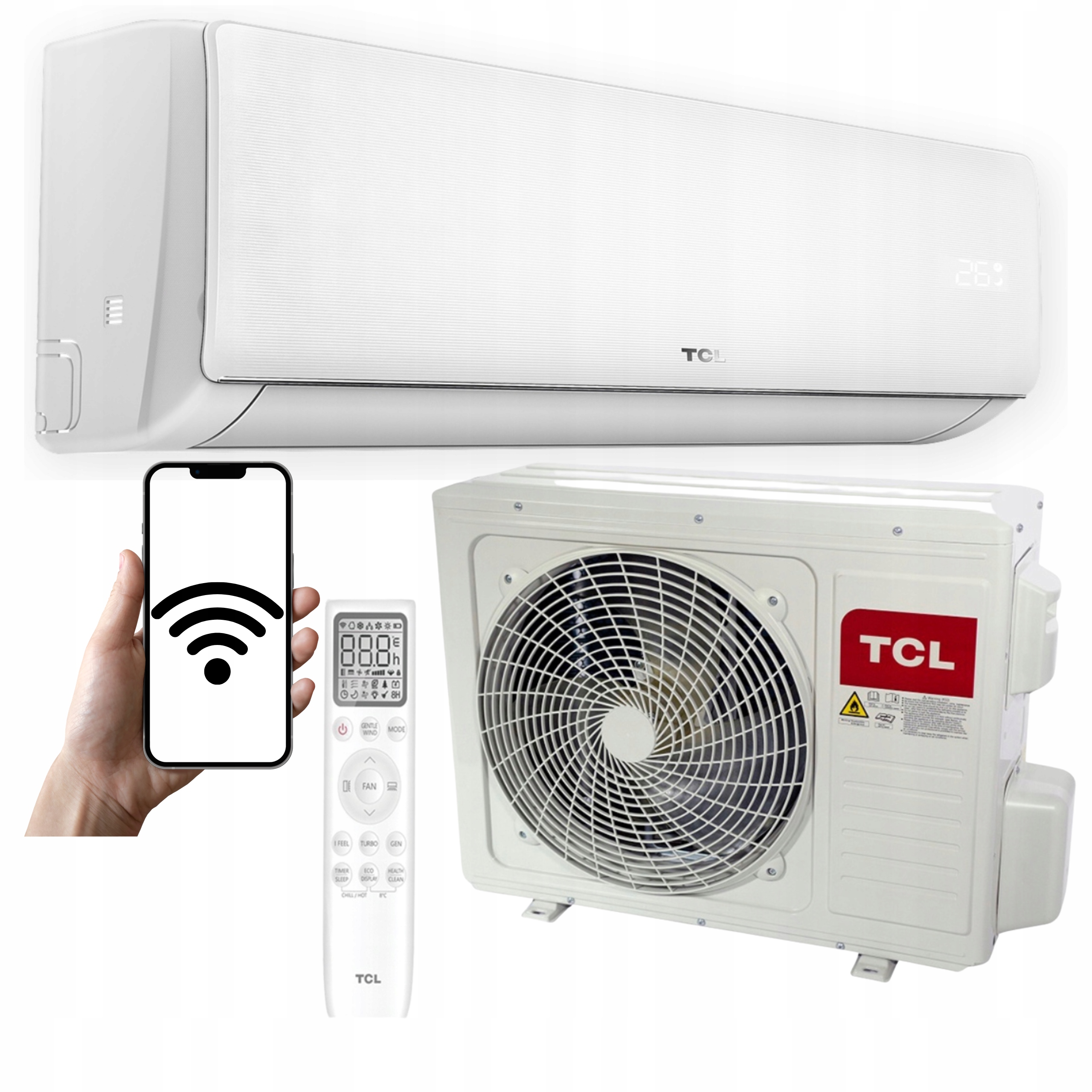 Domácí nástěnný klimatizátor Tcl Elite White Bílý 3,4 kW 40 m2 WiFi Výkonný