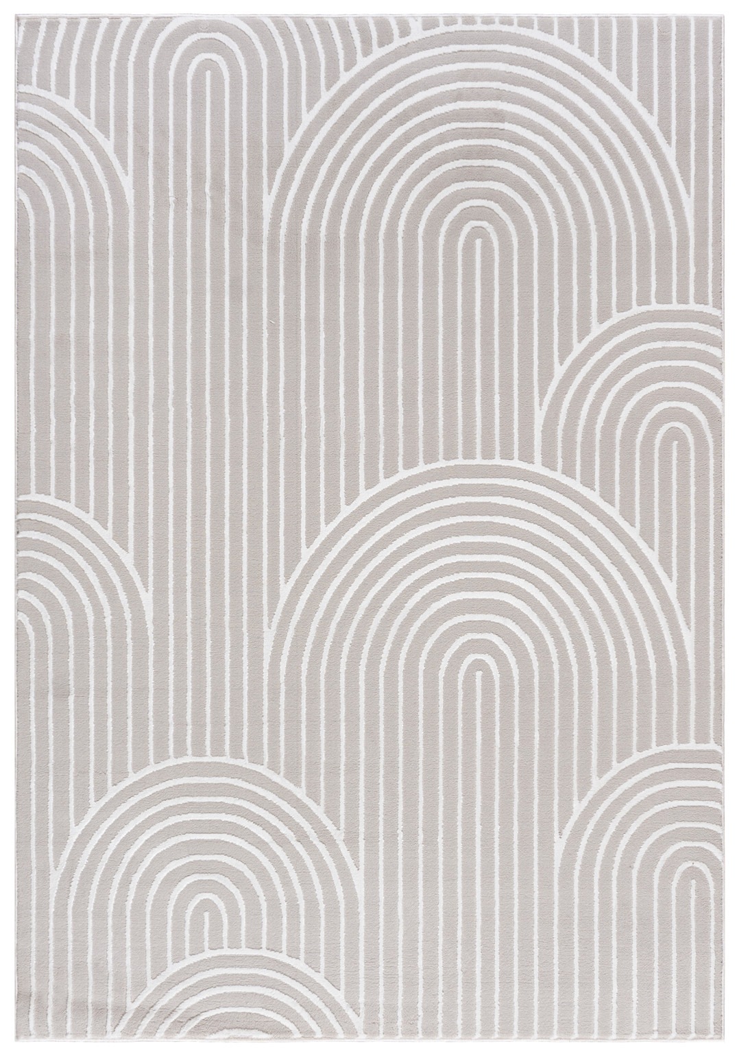 Koberec do obývacího pokoje béžový 180x250 cm geometrické oblouky moderní měkký