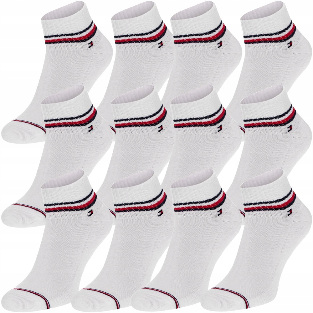 Tommy Hilfiger Pánské Ponožky Kotníkové Ponožky 12P Bílé Vel: 43-46