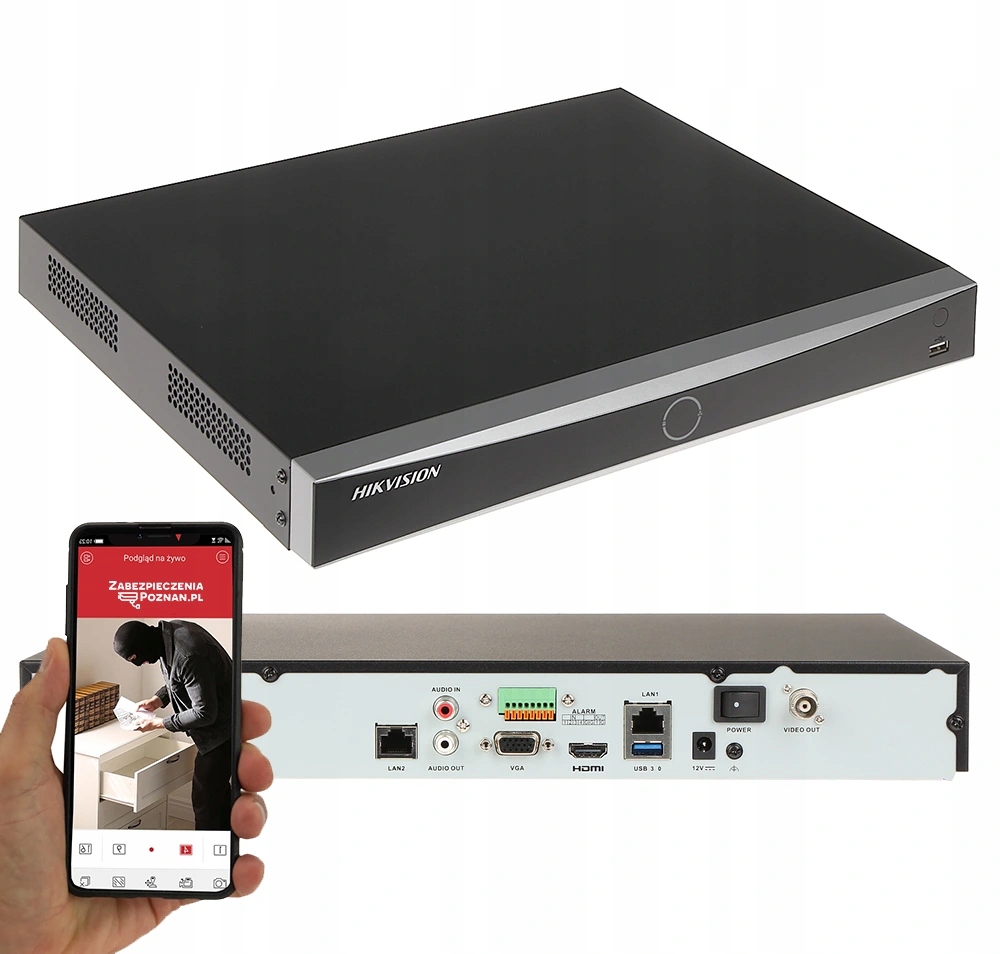 

Rejestrator Hikvision 16 kanałowy Acusense 12MPx