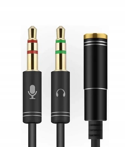 Kabel GEMBIRD CCA-418M (Mini Jack x2 M - 4-Pin, Jack stereo 3,5 mm F; 0,20m