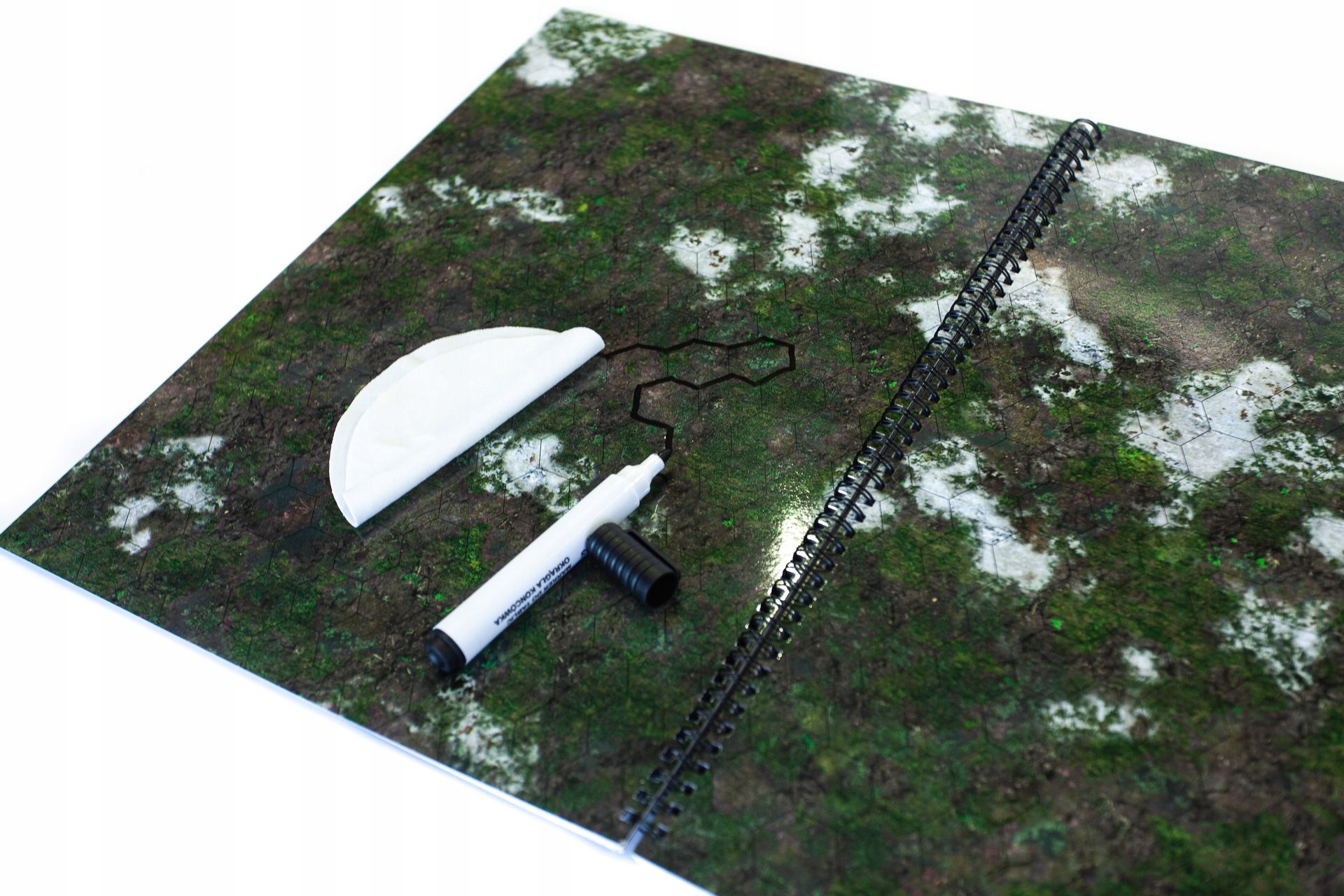 ZMYWALNA KSIĘGA RPG A3 SIATKA HEX + MARKER Materiał inny