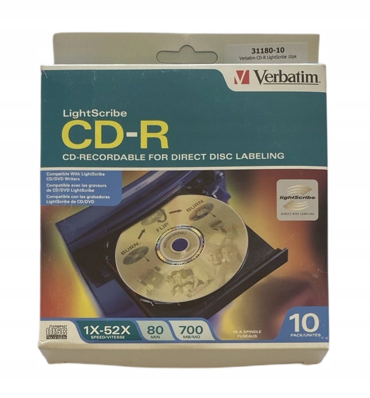 Verbatim Cd-r Lightscribe 700MB 10szt. cake box