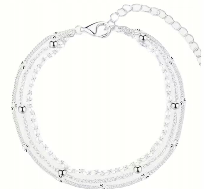 Srebrna bransoletka 925 Celebrytka Bransoletka potrójna