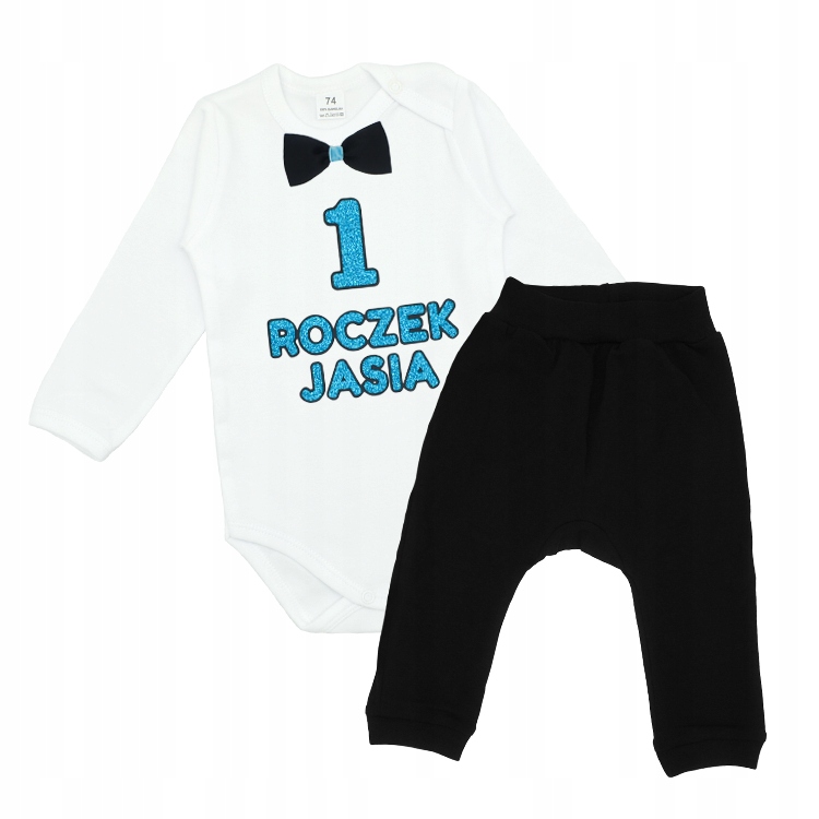 

Komplet na roczek dla chłopca body spodenki 80