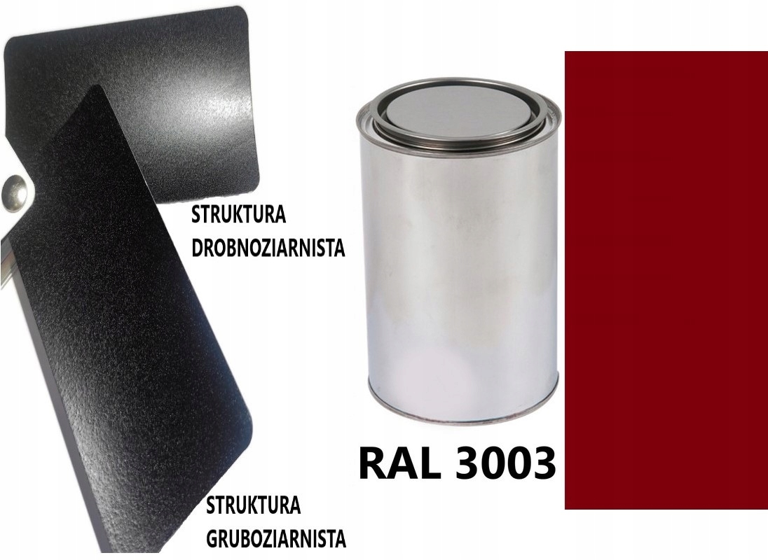 STRUKTURA GRUBOZIARNISTA RAL 3003 MAT 05-08 % DO PLASTIKU METALU AKRYL 1L