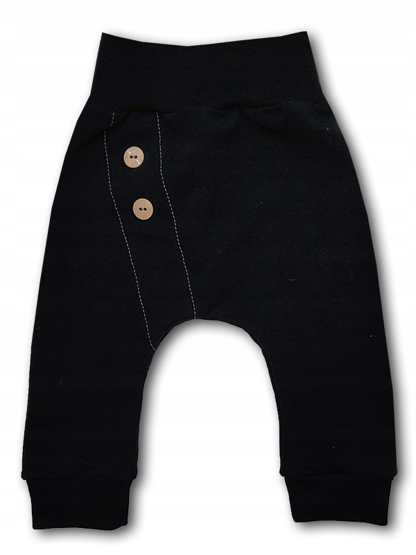 

Modne spodnie bawełniane z guzikami czarne 80